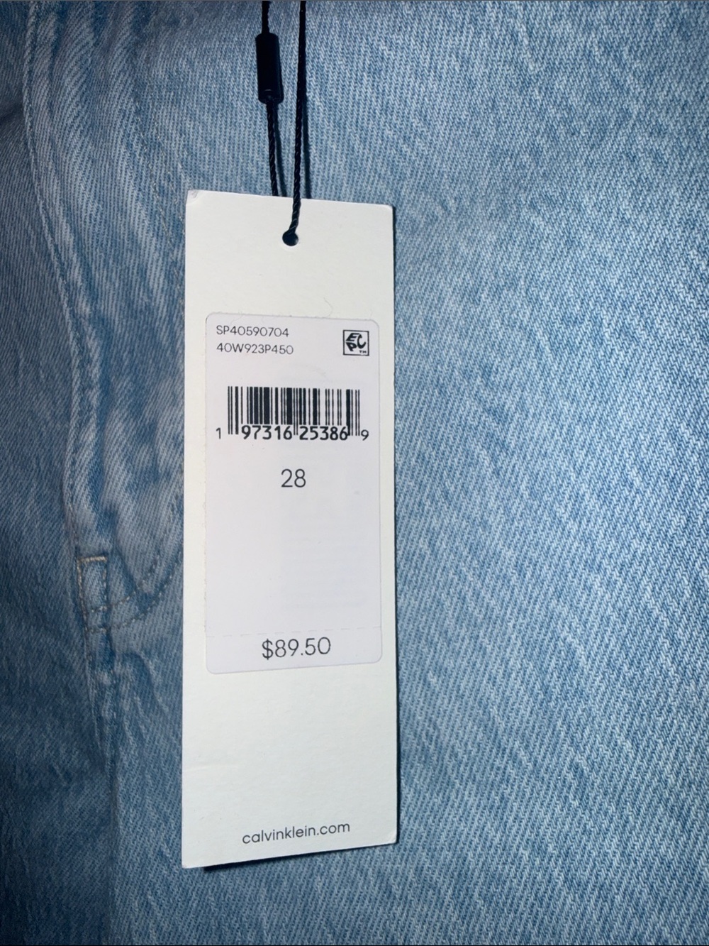 Calvin Klein Light Blue Wide-Leg Jeans - Picture 7 of 8